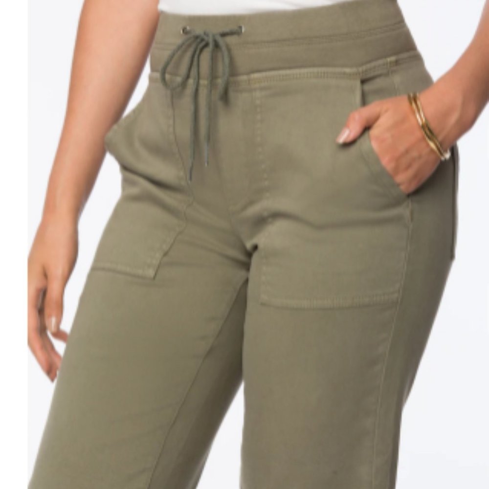NWT NYDJ Drawstring Cargo Pants Moss Green Plus Size 28W